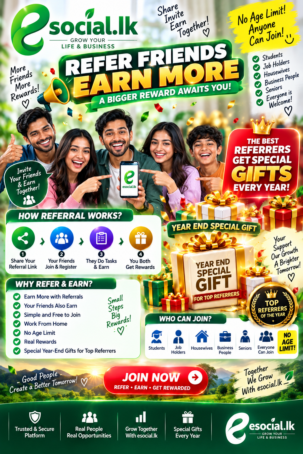 🎁 සම්පූර්ණ වසරක් පුරා Tasks කරලා සහ Referrals මගින් විශේෂ තෑග්ගක් දිනාගන්න!