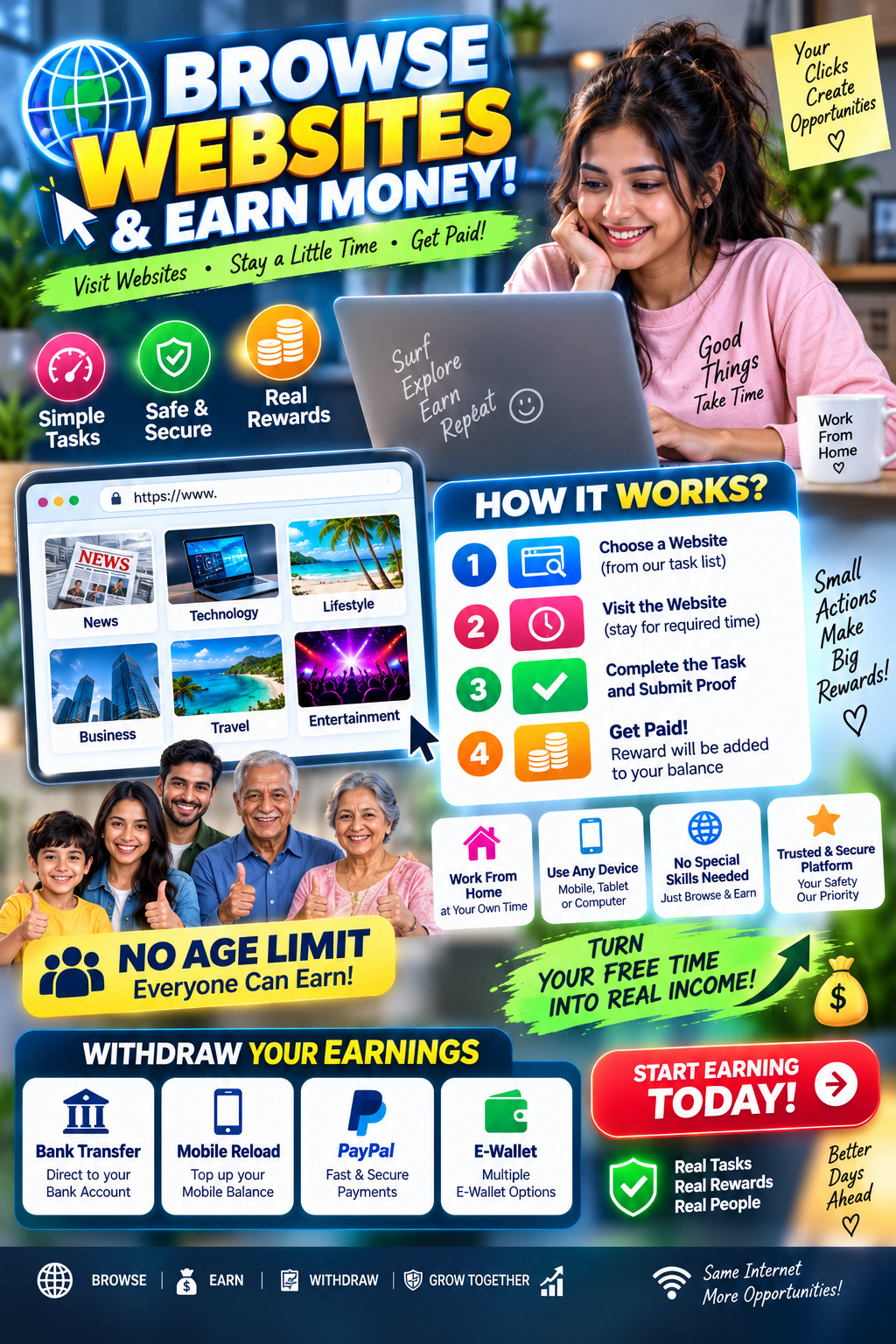 🌐 Websites බලලා අදම අමතර ආදායමක් උපයන්න!
