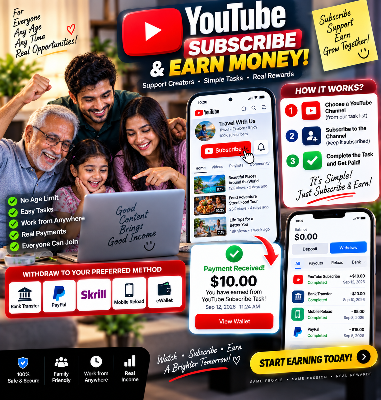▶️ YouTube Channel එක Subscribe කරලා අදම අමතර ආදායමක් උපයන්න!