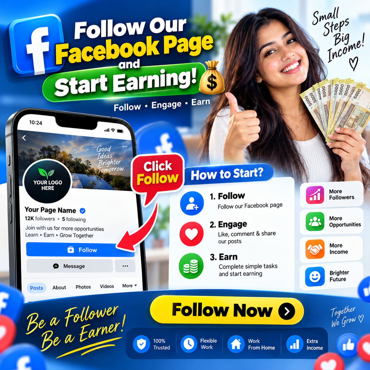 Facebook Page Follow කර අදම මුදල් සෙවීම ආරම්භ කරන්න!